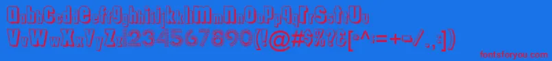 Tungfontalpha003 Font – Red Fonts on Blue Background