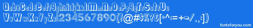 Tungfontalpha003 Font – White Fonts on Blue Background