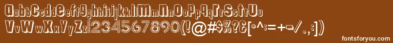 Tungfontalpha003 Font – White Fonts on Brown Background