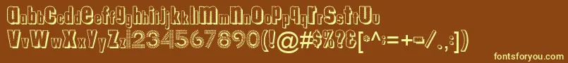 Tungfontalpha003 Font – Yellow Fonts on Brown Background