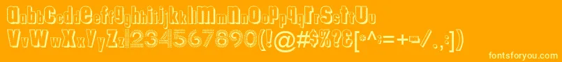 Tungfontalpha003-Schriftart – Gelbe Schriften auf orangefarbenem Hintergrund