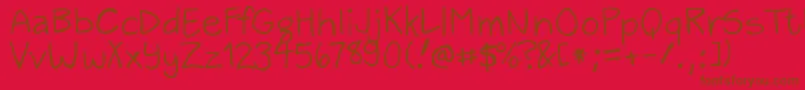 ZackAndSarah Font – Brown Fonts on Red Background