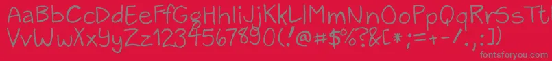 ZackAndSarah Font – Gray Fonts on Red Background