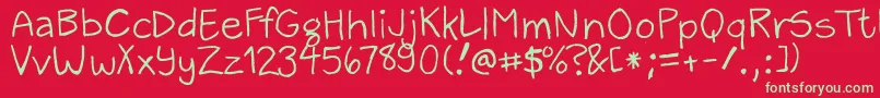 ZackAndSarah Font – Green Fonts on Red Background