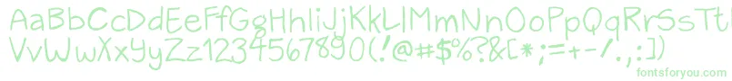 ZackAndSarah Font – Green Fonts on White Background