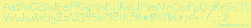 ZackAndSarah Font – Green Fonts on Yellow Background
