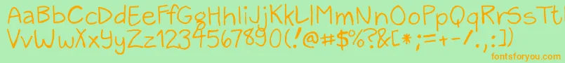 ZackAndSarah Font – Orange Fonts on Green Background