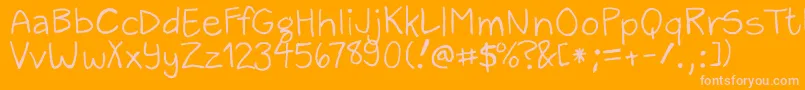 Шрифт ZackAndSarah – розовые шрифты на оранжевом фоне