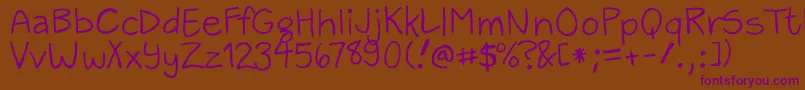 ZackAndSarah Font – Purple Fonts on Brown Background