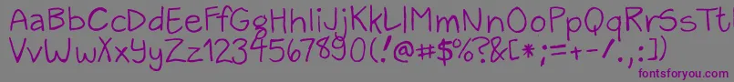 ZackAndSarah Font – Purple Fonts on Gray Background