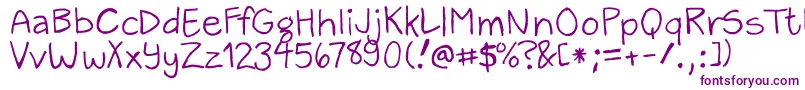 ZackAndSarah Font – Purple Fonts on White Background