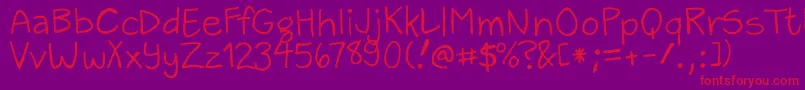 ZackAndSarah Font – Red Fonts on Purple Background