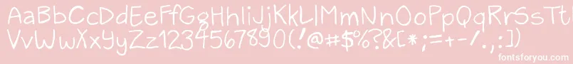 ZackAndSarah Font – White Fonts on Pink Background