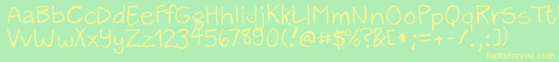 ZackAndSarah Font – Yellow Fonts on Green Background