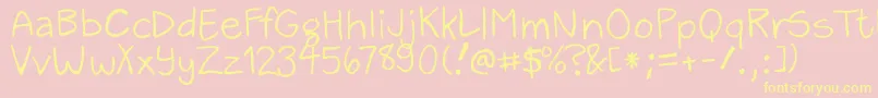 ZackAndSarah Font – Yellow Fonts on Pink Background
