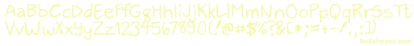 ZackAndSarah Font – Yellow Fonts on White Background