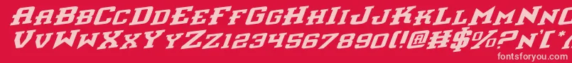 Interceptorr Font – Pink Fonts on Red Background