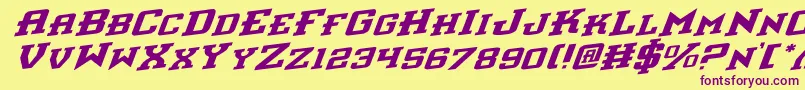 Interceptorr Font – Purple Fonts on Yellow Background