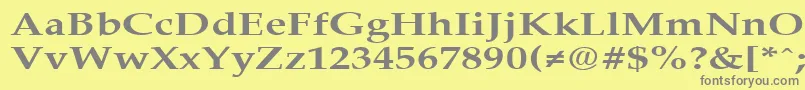 フォントPalisadebroadBold – 黄色の背景に灰色の文字