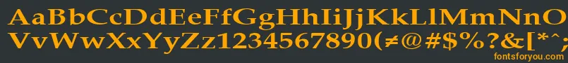 フォントPalisadebroadBold – 黒い背景にオレンジの文字