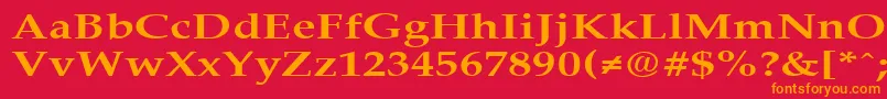 フォントPalisadebroadBold – 赤い背景にオレンジの文字