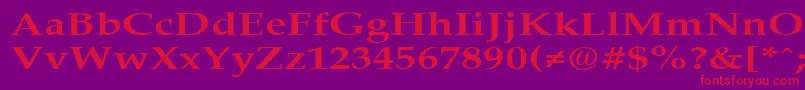 PalisadebroadBold-Schriftart – Rote Schriften auf violettem Hintergrund