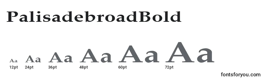 PalisadebroadBold Font Sizes
