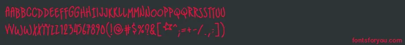 フォントIndiestarBb – 黒い背景に赤い文字
