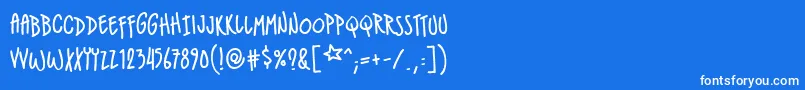 IndiestarBb-fontti – valkoiset fontit sinisellä taustalla