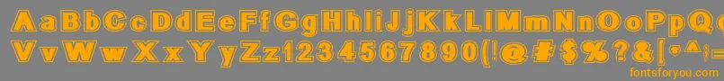 フォントSurrndL – オレンジの文字は灰色の背景にあります。