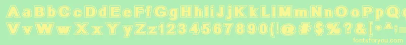 SurrndL Font – Yellow Fonts on Green Background