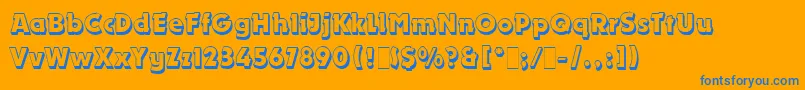 DynamoShadowLetPlain.1.0 Font – Blue Fonts on Orange Background