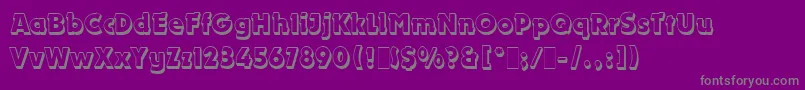 DynamoShadowLetPlain.1.0 Font – Gray Fonts on Purple Background