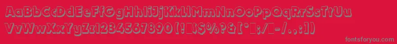 DynamoShadowLetPlain.1.0 Font – Gray Fonts on Red Background