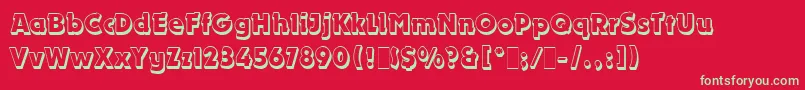 DynamoShadowLetPlain.1.0 Font – Green Fonts on Red Background