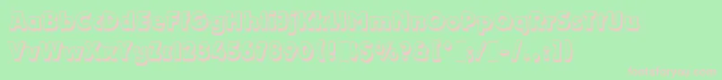 フォントDynamoShadowLetPlain.1.0 – 緑の背景にピンクのフォント