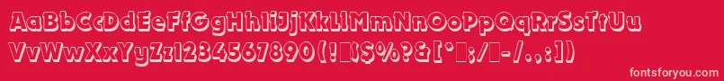 DynamoShadowLetPlain.1.0-Schriftart – Rosa Schriften auf rotem Hintergrund