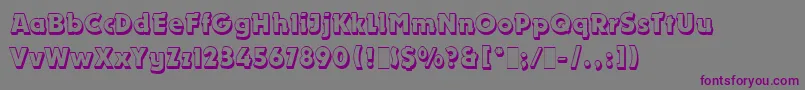 Czcionka DynamoShadowLetPlain.1.0 – fioletowe czcionki na szarym tle