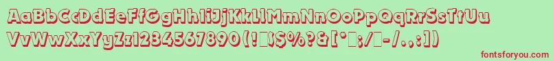 DynamoShadowLetPlain.1.0 Font – Red Fonts on Green Background