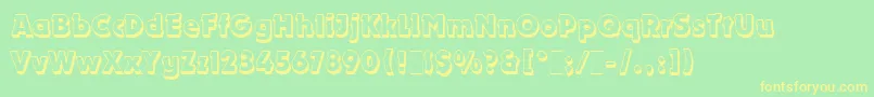 fuente DynamoShadowLetPlain.1.0 – Fuentes Amarillas Sobre Fondo Verde