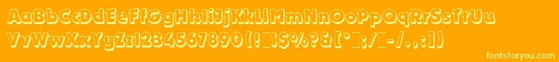 フォントDynamoShadowLetPlain.1.0 – オレンジの背景に黄色の文字