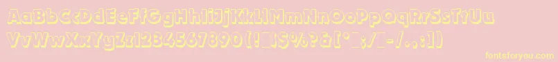 DynamoShadowLetPlain.1.0 Font – Yellow Fonts on Pink Background