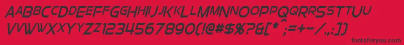 Police ChromiaSupercapCondensedItalic – polices noires sur fond rouge