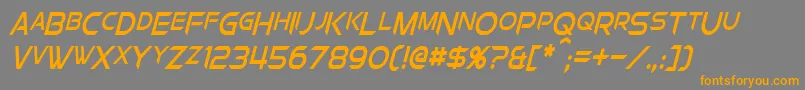 Więcej informacji o czcionce ChromiaSupercapCondensedItalic Czcionka ChromiaSupercapCondensedItalic – pomarańczowe czcionki na szarym tle