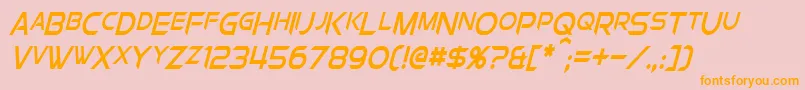 ChromiaSupercapCondensedItalic Font – Orange Fonts on Pink Background