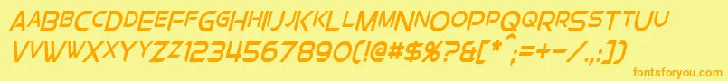 ChromiaSupercapCondensedItalic Font – Orange Fonts on Yellow Background