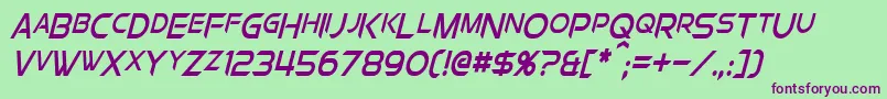 ChromiaSupercapCondensedItalic Font – Purple Fonts on Green Background