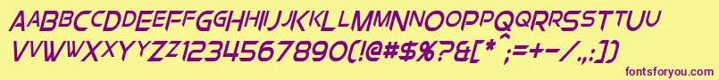 ChromiaSupercapCondensedItalic Font – Purple Fonts on Yellow Background