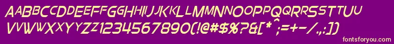 ChromiaSupercapCondensedItalic Font – Yellow Fonts on Purple Background