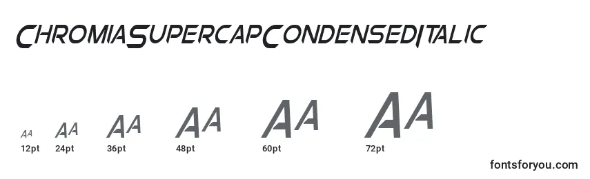 ChromiaSupercapCondensedItalic Font Sizes